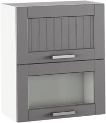 TEMPO KONDELA Felső szekrény, sötétszürke/fehér, JULIA TYP 8 - mindigbutor