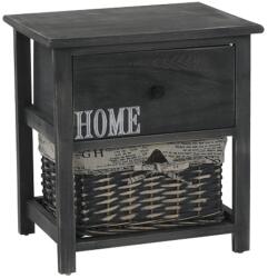 TEMPO KONDELA Komód, 1 kosár, 1 fiók, szürke-barna, DARKIE 1 - mindigbutor