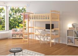 ADRK Emeletes ágy galériával matraccal MIAGO 200x90, Természetes fenyő - mindigbutor