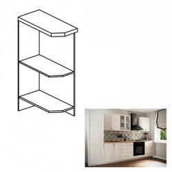 TEMPO KONDELA Alsószekrény D25PZ, balos, fehér, SICILIA - mindigbutor