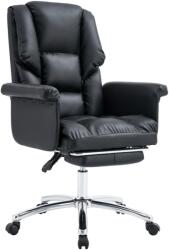 TEMPO KONDELA Irodai szék lábtartóval, fekete ekobőr, RODIK