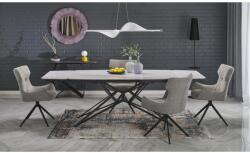 Halmar ALFREDO bővíthető étkezőasztal, téglalap alakú, szín: fehér márvány/fekete - mindigbutor
