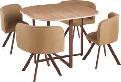 TEMPO KONDELA Étkező szett 1+4, világosbarna/természetes, BEVIS NEW - mindigbutor