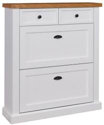 ADRK GALINEO 01 cipős szekrény, Fehér, Tölgy természetes - mindigbutor