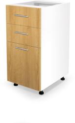 Halmar VENTO D3S-40/82 fiókos alsó szekrény, szín: méz tölgy/fehér - mindigbutor