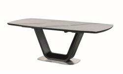 WIPMEB ARMANI CERAMIC asztal 160-220x90 fehér MARMUR/fekete