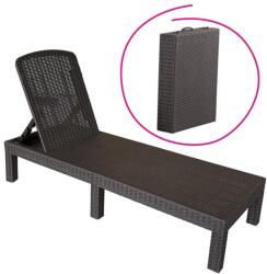 TEMPO KONDELA Kerti állítható nyugágy, barna, ZAMA - mindigbutor