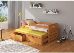 ADRK Dupla ágy korláttal TOMI 200x90, Égerfa - mindigbutor