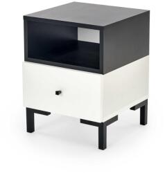Halmar SILVIA éjjeliszekrény, fehér - fekete - mindigbutor