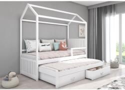 ADRK Jonaszek házikó ágy korláttal 200x90, Fehér - mindigbutor