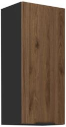 TEMPO KONDELA Felső szekrény, okapi dió/fekete, MENZO 40 G-90 1F - mindigbutor