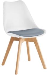 TEMPO KONDELA Szék, fehér/szürke/bükk, BALI 2 NEW - mindigbutor