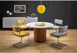 Halmar BRUNO kerek asztal, fehér márvány / dió