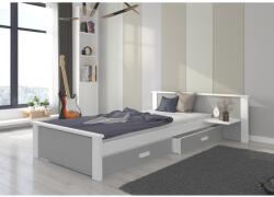 ADRK Ágy ALDEX SHELF 200x90, Fehér, Világosszürke - mindigbutor