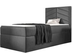 Miló Bútor St7 boxspring ágy, sötétszürke, jobbos (100 cm)