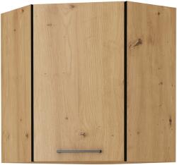 TEMPO KONDELA Felső szekrény, matt fekete/artisan tölgy, MONRO 60/60 GN-72 1F - mindigbutor