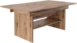 TEMPO KONDELA Kihúzható étkező-/dohányzóasztal, artisan tölgy, 120/160x70 cm, LAVKO