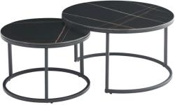 Fortrade Tajda dohányzóasztal 2 db-os (fekete márvány + arany) - mindigbutor