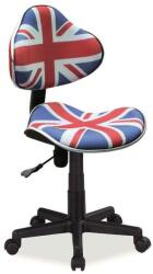 WIPMEB Angol zászlós forgószék Q-G2 piros-kék