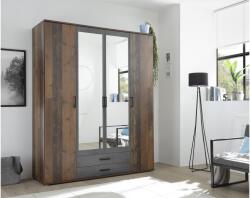 Ateir Chicago 4 Ajtós Szekrény Sötét Tölgy/betonoxid - mindigbutor