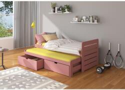 ADRK Dupla ágy matracokkal TOMI 180x80, Rózsaszín - mindigbutor