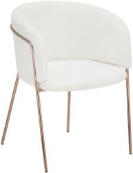 TEMPO KONDELA Design étkezőszék, fehér Ivory/rose gold króm rózsaszín, ADIMAR - mindigbutor