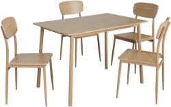 TEMPO KONDELA Étkezőgarnitúra 1+4, természetes tölgy, LAMIR - mindigbutor
