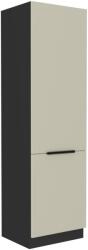 TEMPO KONDELA Szekrény beépíthető hűtőhöz, cashmere/fekete, ARAKA 60 LO-210 2F - mindigbutor