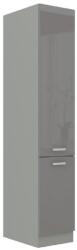 TEMPO KONDELA Magas kétajtós szekrény, szürke magasfényű/szürke, PRADO 40 DK-210 - mindigbutor