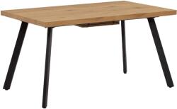 TEMPO KONDELA Étkezőasztal, összecsukható, tölgy/fém, 140-180x80 cm, AKAIKO - mindigbutor