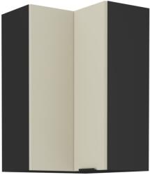 TEMPO KONDELA Felső sarokszekrény cashmere/fekete, ARAKA 60x60 GN-90 2F - mindigbutor