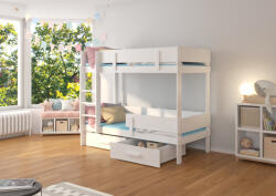 ADRK ETIONA emeletes dupla ágy matraccal 180x80, Fehér - smartbutor