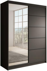 ADRK Tolóajtós szekrény Cardi 150, Fekete, Fekete - smartbutor