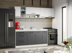 Mobiro Lorand szürke-fehér konyhabútor - 13 - 230 cm - smartbutor