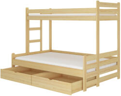 ADRK BENITO 200x90 háromszemélyes emeletes ágy, Természetes Fenyő - smartbutor