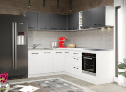 Mobiro Arthur fehér és szürke konyhabútor - 31 - 181, 6/221, 6 cm