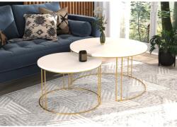 ADRK ETTA 2 az 1-ben kávéasztal, Arany, Fehér - mindigbutor