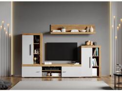 Mobiro Crispy-C04 mintával fehér nappali bútor szett, aranytölgy - mindigbutor