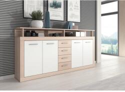 WIPMEB XXL/LUNA komód 4D4S sonoma tölgy/fehér - mindigbutor - 79 690 Ft