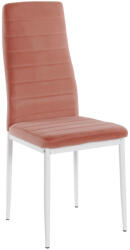 TEMPO KONDELA Szék, rózsaszín Velvet szövet/fehér fém, COLETA NOVA