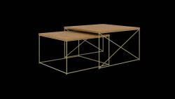 ADRK Licco 2in1 dohányzóasztal, Arany, Lancelot tölgy - smartbutor