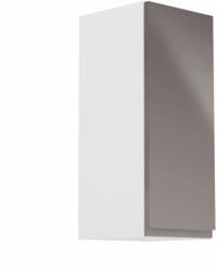 TEMPO KONDELA Felsőszekrény, fehér/szürke extra magasfényű, jobbos, AURORA G30 - smartbutor