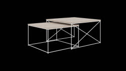 ADRK Licco 2in1 dohányzóasztal, Fehér, Sonoma - smartbutor