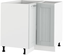 TEMPO KONDELA Alsó sarokszekrény, világosszürke/fehér, JULIA TYP 62 - smartbutor