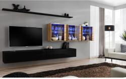 Wipmeble SWITCH 26 szekrénysor XVII fekete-artisan tölgy - mindigbutor