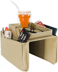 TEMPO KONDELA Kanapé szervező/kartámasz alátét, bézs, IPRES - smartbutor