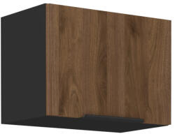 TEMPO KONDELA Felső szekrény, okapi dió/fekete, MENZO 50 GU-36 1F - smartbutor