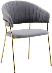TEMPO KONDELA Design étkezőszék, szürkésbarna Velvet szövet/gold króm arany, DASMIN TYP 1 - smartbutor