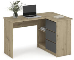 Halmar BEGA íróasztal, szín: artisan tölgy/grafit - smartbutor