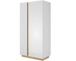 TEMPO KONDELA Szekrény, fehér/tölgy grandson/magasfényű fehér, CITY - mindigbutor